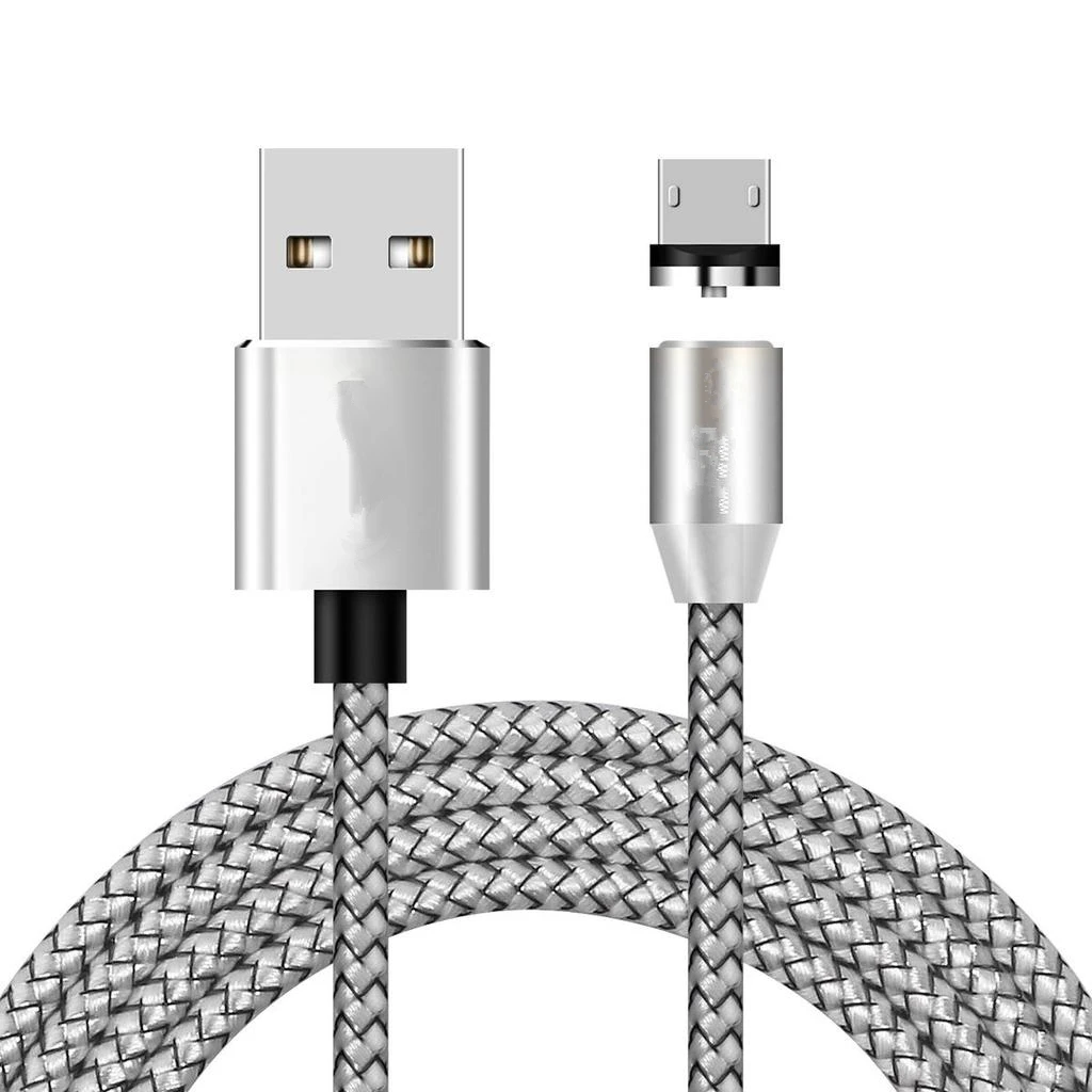 silve Cable and Plug Микро USB кабель Магнитная V8 зарядное устройство через Micro USB для samsung galaxy A10 J7 S4 S7 край A3 A5 J3 J5 J7 A6 A7 Android телефон - Цвет: silve Cable and Plug