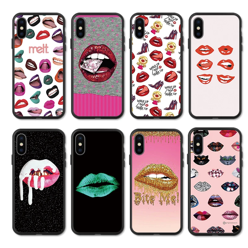 Etui For Huawei Y7 Y9 Prime 2019 Cases Silicon Cover Funda Y 9 Prime2018 Phone Case Sexy Lip | Мобильные телефоны и