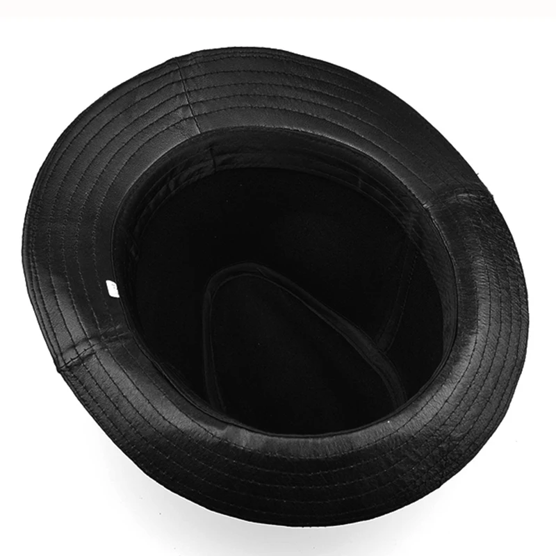Spring Men real leather Fedoras 2020 new style real sheepskin cow leather Bowler/Derby caps hats B70