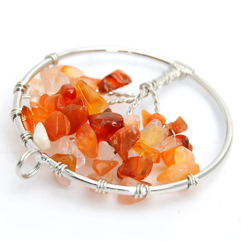 Модные 13 видов цветов радуги 7 Чакра Дерево жизни Подвески ожерелье s натуральный