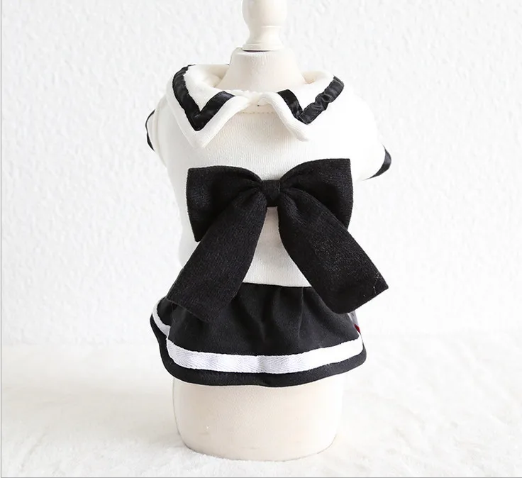 Хлопковая одежда для домашних животных собак зимнее теплое платье белая черная