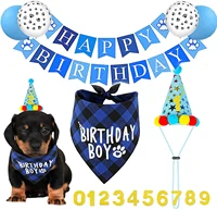 pet birthday paw print balloon dog party dog birthday supplies birthday party decorations dog bandana scarf happy birthday