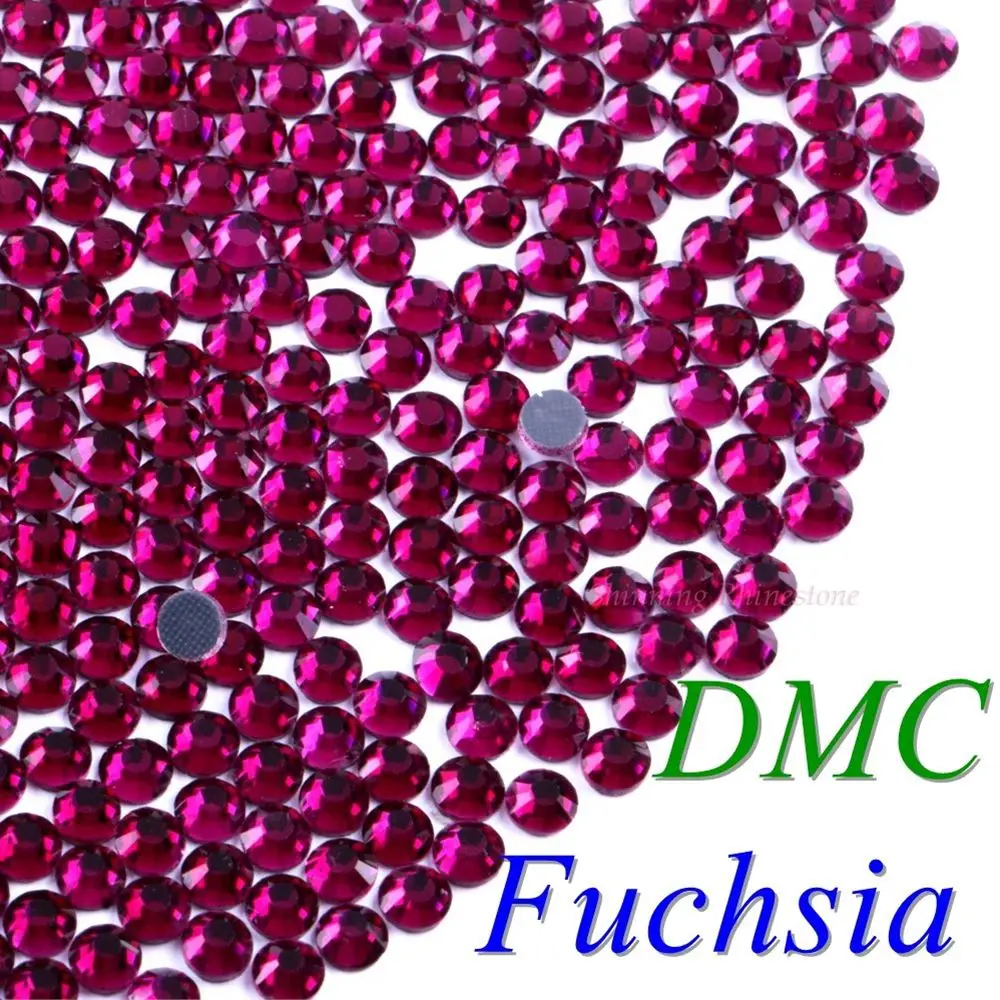 Fuchsia 42 цвета на выбор! SS6 SS10 SS16 SS20 SS30 смешанные размеры DMC качественные стеклянные кристаллы горячей фиксации Стразы железные Стразы с бриллиантами - Цвет: Fuchsia