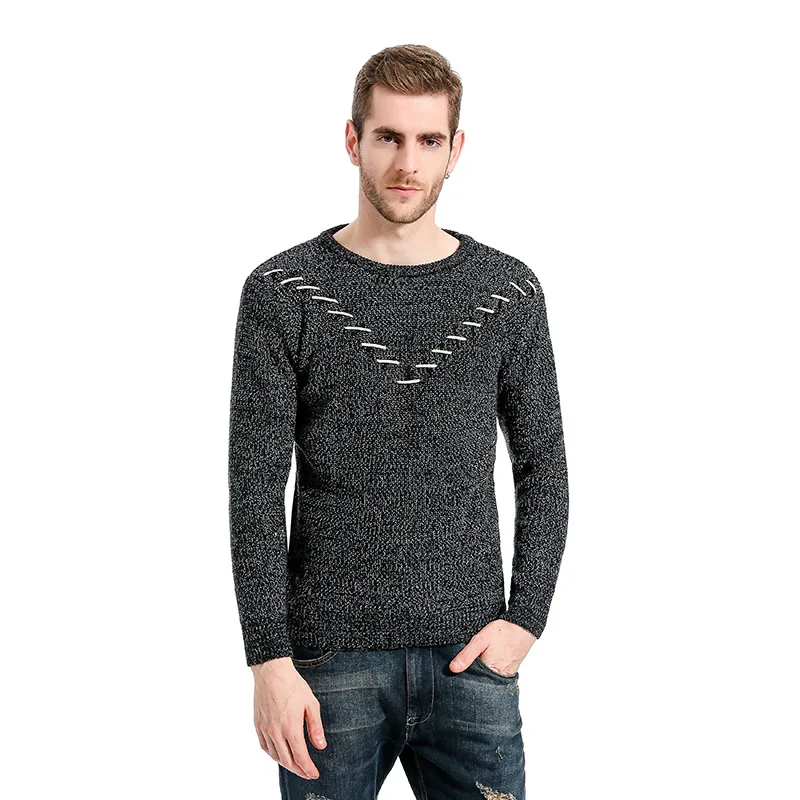 Свитера джемпер тонкий 2019 повседневный мужской пуловер умный модный осенний