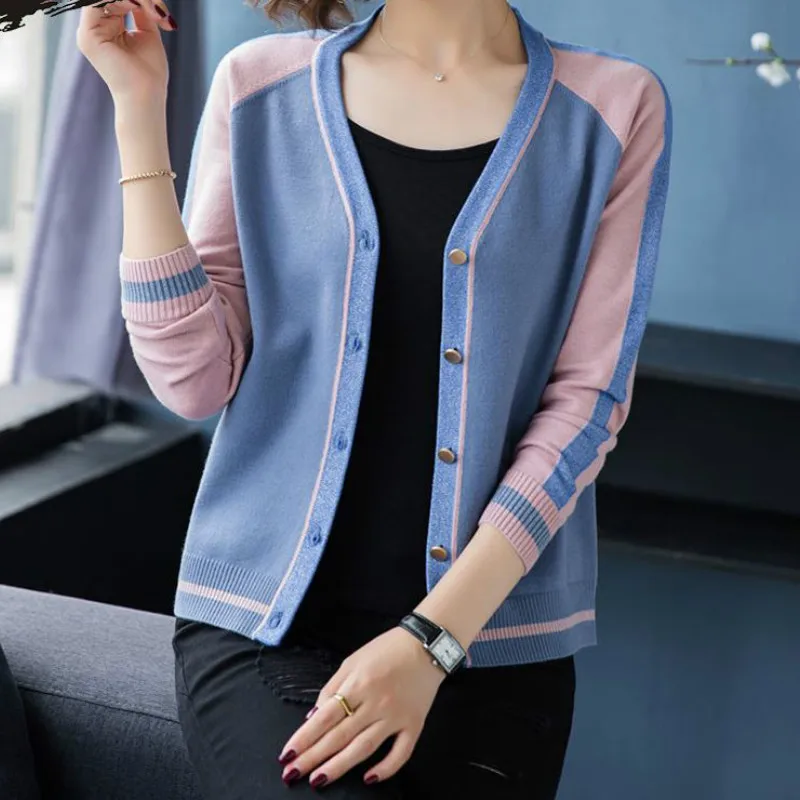 Женский кардиган с длинным рукавом повседневный облегающий вязаный модель J39 на