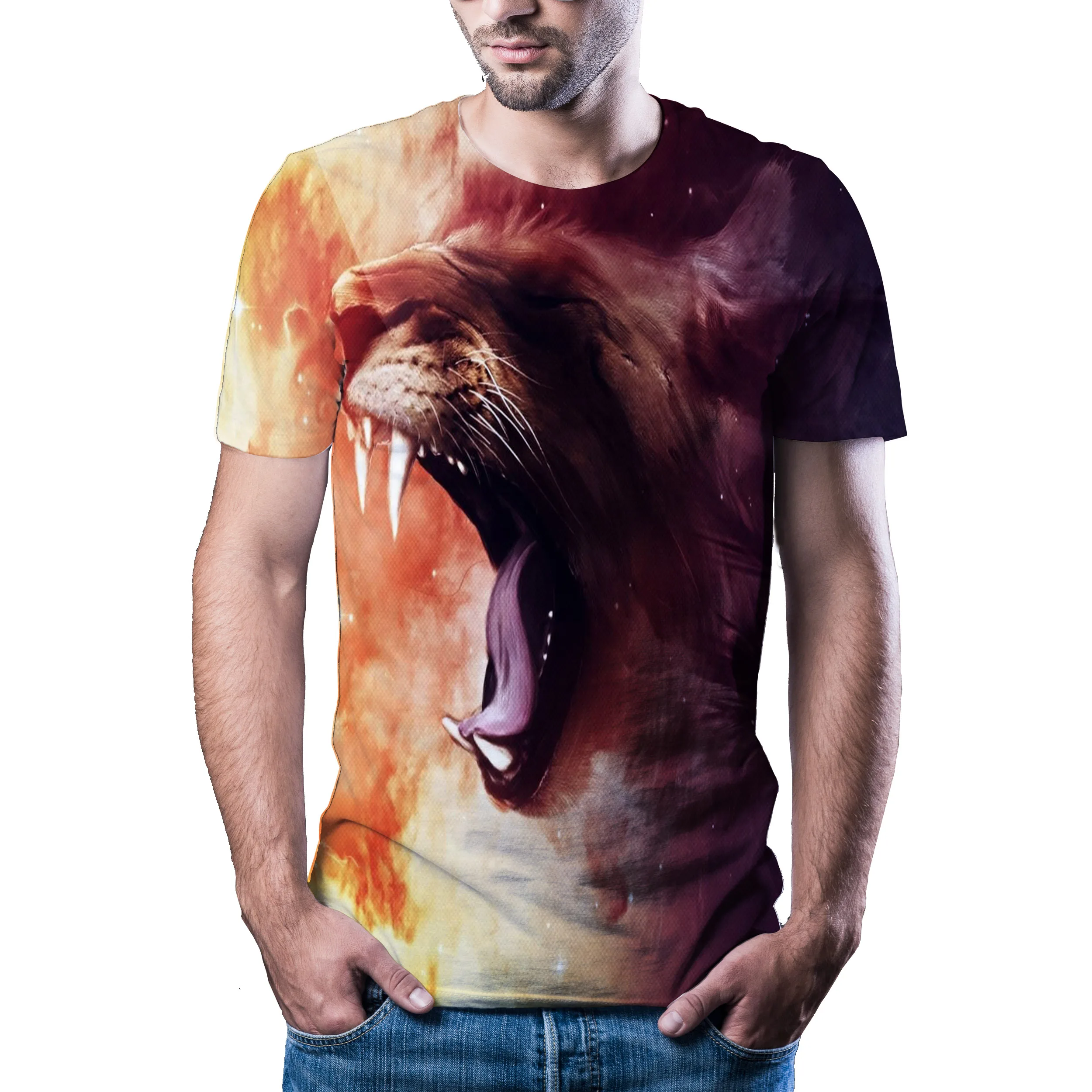 Мужская футболка модная летняя спортивная с 3D принтом мужская повседневная