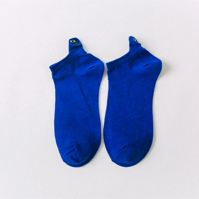 Blue 1 пара разноцветные конфеты кавай женские носки счастливый мода лодыжки забавные носки девушки женские хлопковые вышитые экспрессии носки - Цвет: Blue