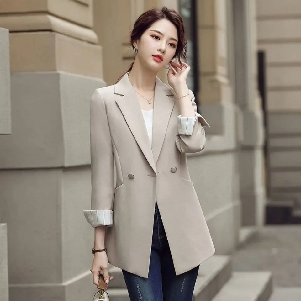 

Korean Version Spring Autumn New Leisure Suit Coat Temperament Versatile