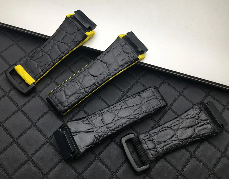 Ремешок мужской из нейлоновой ткани с кожаным ремешком 25 мм | Наручные часы