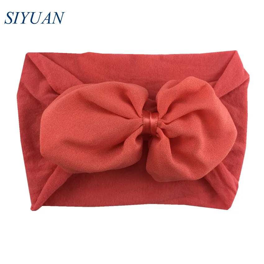 1pcs/lot Kids Lovely Hair Bow Headband Soft Wide Elastic Nylon 2019 Newest Hairband Ear Turban HB103 | Аксессуары для одежды