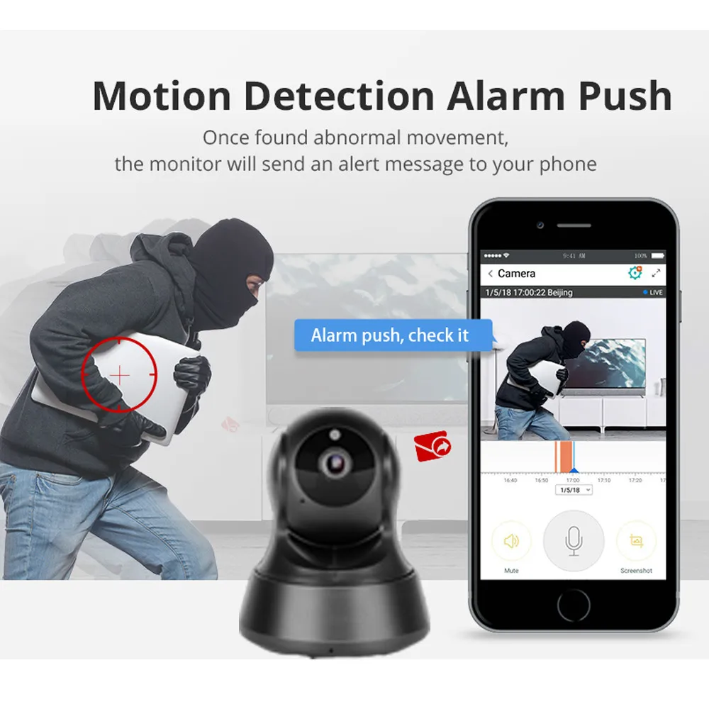 720P облако мини IP Камера дома Беспроводной интеллектуальных домашних Wi Fi Черный