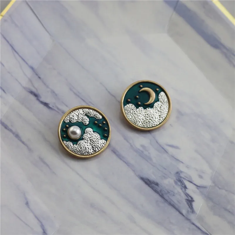 Осень-зима новинка Ретро стиль палаццо облако открытое солнце и луна капающая