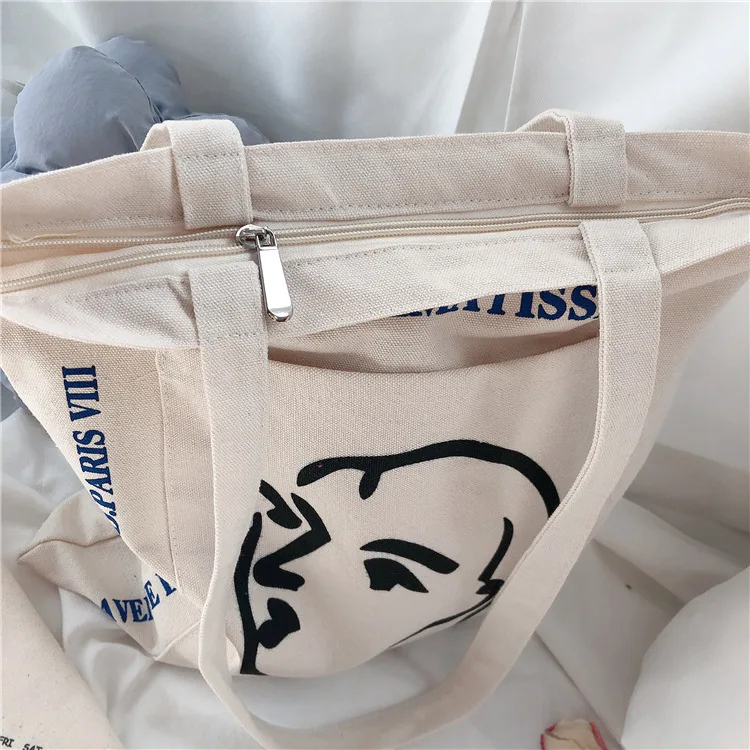 Сумка через плечо сумка для покупок модная простая Женская Холщовая с принтом на