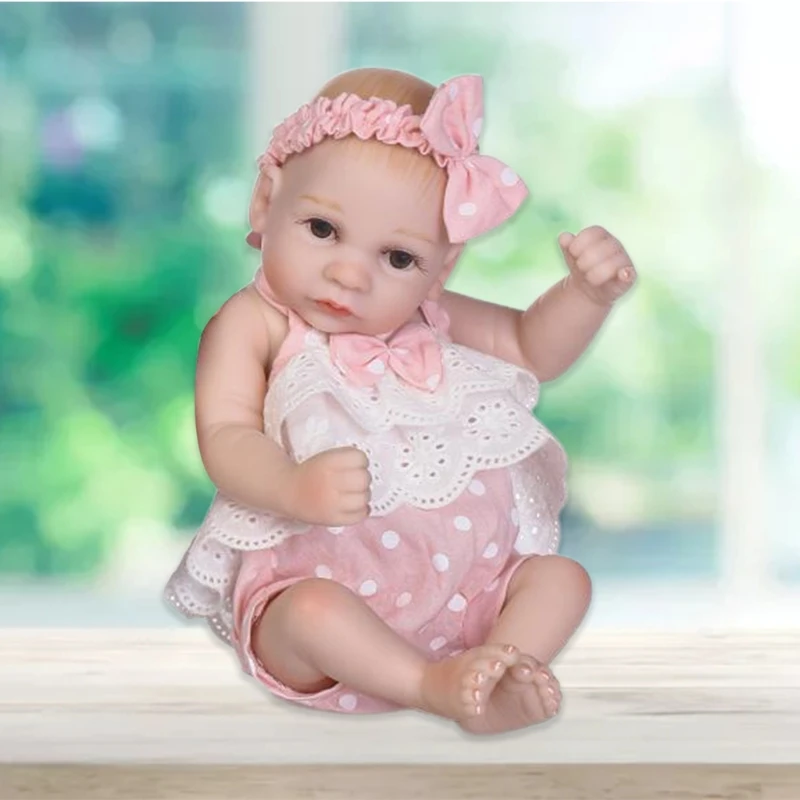 

Mini Cute Bath Rebirth Doll Bath Toy Whole Body Silicone For Baby Toddler Girls Gift DXAD