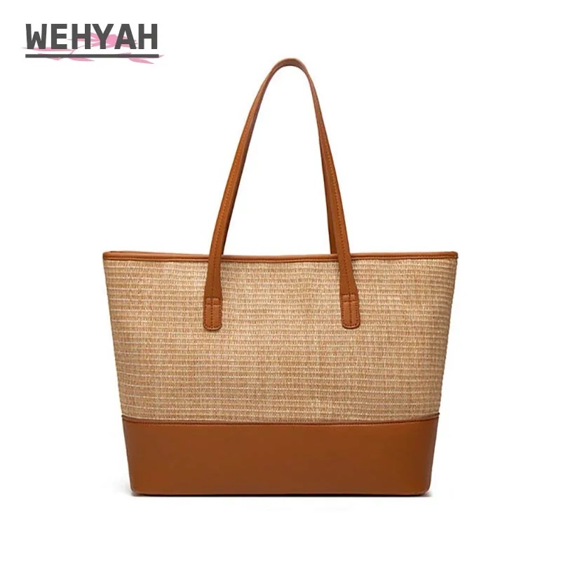 Wahyah летняя сумка из ротанга тканые Сумки искусственной кожи клатч женская