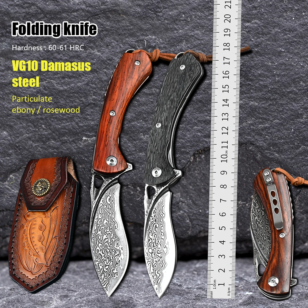 

VG10 Damascus Steel Jackknife Outdoor нож Hunting Survival Knife Tactical Military Self Defense Navaja Folding Pocket Knives
