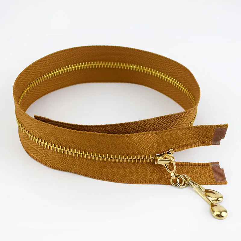 Brown 2 шт 40 см 50 см 60см70см 3# металлическая молния Open-end воды падение шелдер молния для шитье сумок кошелек одежды аксессуары для шитья - Цвет: Brown