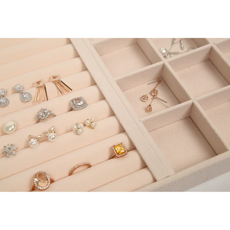 

Removable Jewelry Display Tray Organizer for Putting Ear Studs Earrings Rings Pendant Necklace Jewelry Storage Box Case
