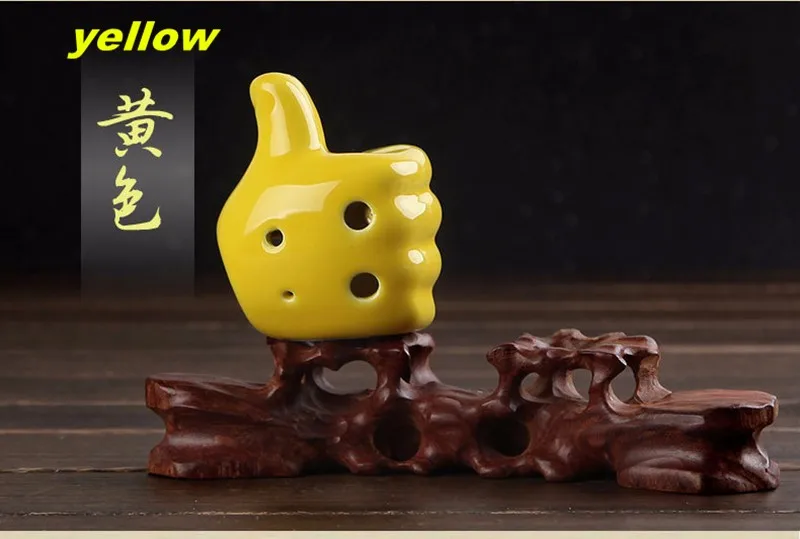 6 отверстий ocarina мультфильм лягушка серия ocarina флейта духовые Музыкальные инструменты Флейта Zelda Керамическая Флейта для детей игрушка ocarina - Цвет: yellow thumb