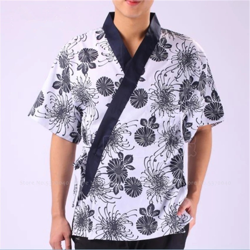 Халат-кимоно для ресторана суши шеф-повара с принтом |