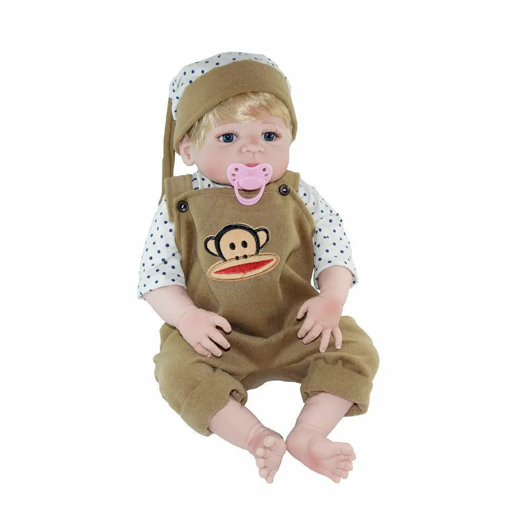 Bebe Reborn Baby Doll Boy Full Body Silicone 22'' Alive Handmade Realistic Gifts Baby Doll Toy Toys for Children