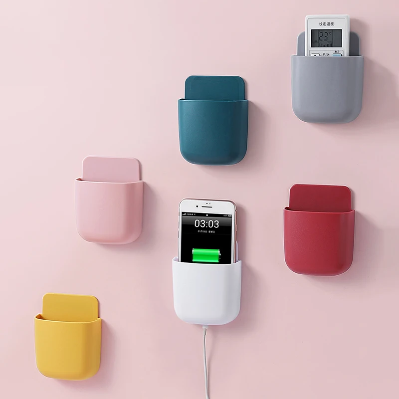 

3PC Wall Mounted Storage Box Remote Control Storage Organizer Case For Air Conditioner TV Mobile Phone Plug Holder Stand Rack