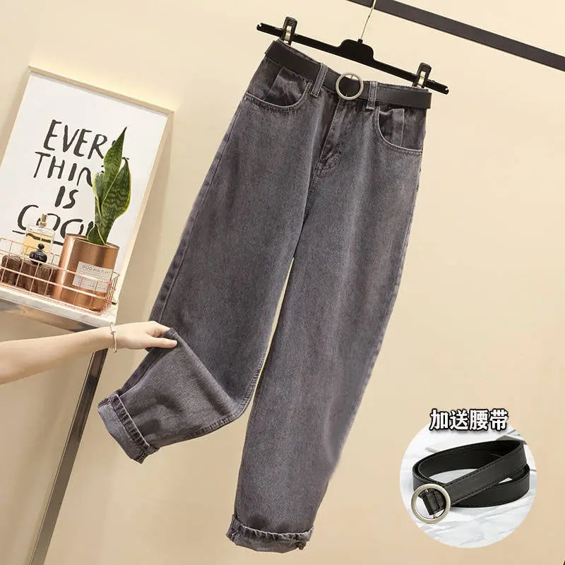

Hole jeans women's loose new summer dress 2019 Korean high waist big size student wide leg daddy Pants Capris