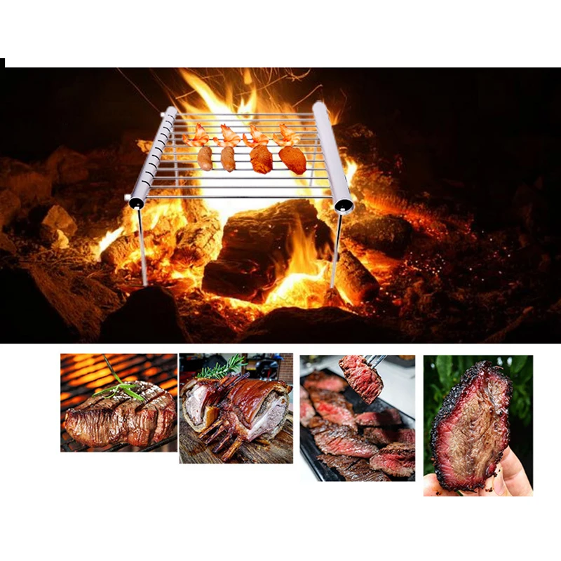 Складной мини-гриль для кемпинга из нержавеющей стали | Спорт и развлечения