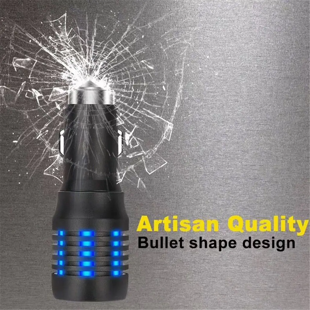 

MagiDeal USB Car Charger Zinc Alloy Dual Car Adapter for iPhone XS Red