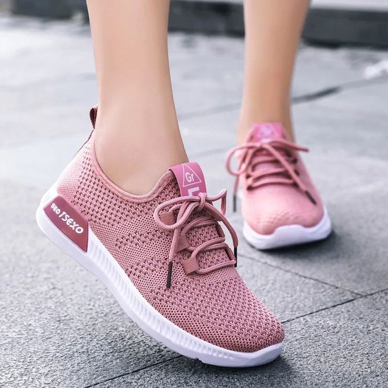 

Female Lace Up Running Sport Shoes 2021 Autumn New Women's Flat Sneakers Breathable Mesh Lightweight Casual Shoes Zapato Mujer