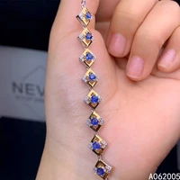 kjjeaxcmy fine jewelry 925 sterling silver inlaid gemstone sapphire women hand bracelet popular support test hot selling