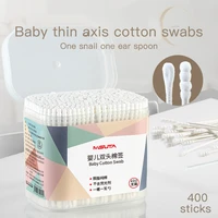 400pcs baby cotton swabs newborn soft cotton buds cleaning sticks baby double headed thin axis cotton swabs health care