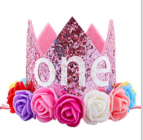 1st Birthday Cute Newborn Baby Girl Crown Headdress Party Flowers Princess Headband Gift Accessories | Мать и ребенок