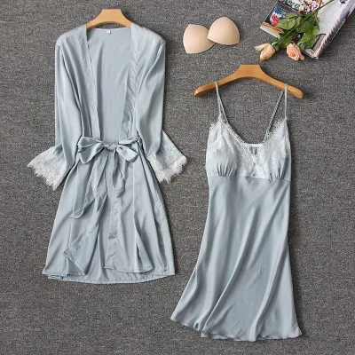 Пикантная ночная рубашка женская пижама из 2 предметов Пижама с V образным