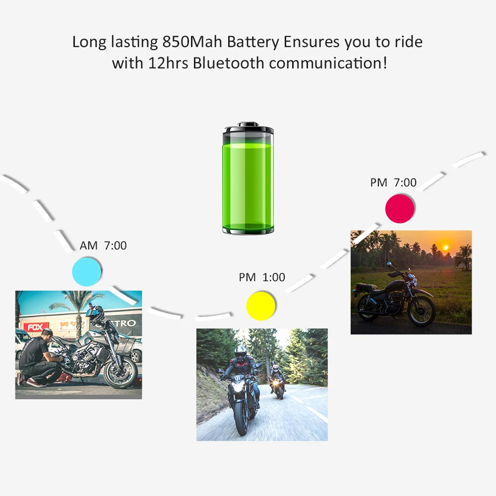 Мотоциклетная Bluetooth гарнитура для шлема 1200 м|Наушники шлемов| |