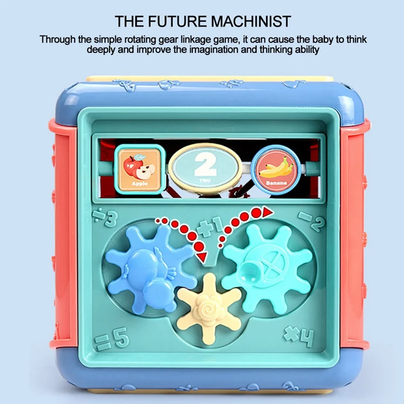 

Baby Toys Activity Play Cube Six-Sided Box Shape Match Infant Development Educational Toy for Kids Music