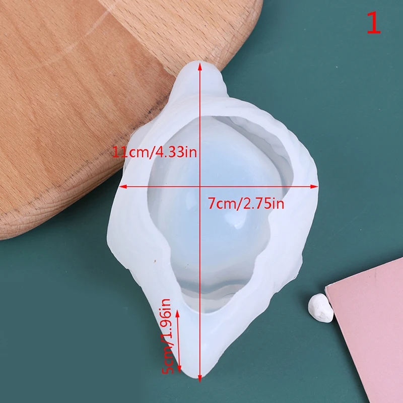 

Resin DIY Epoxy Mirror Three-dimensional Conch Makeup Egg Storage Shell Marine Silicone Mold 1PC