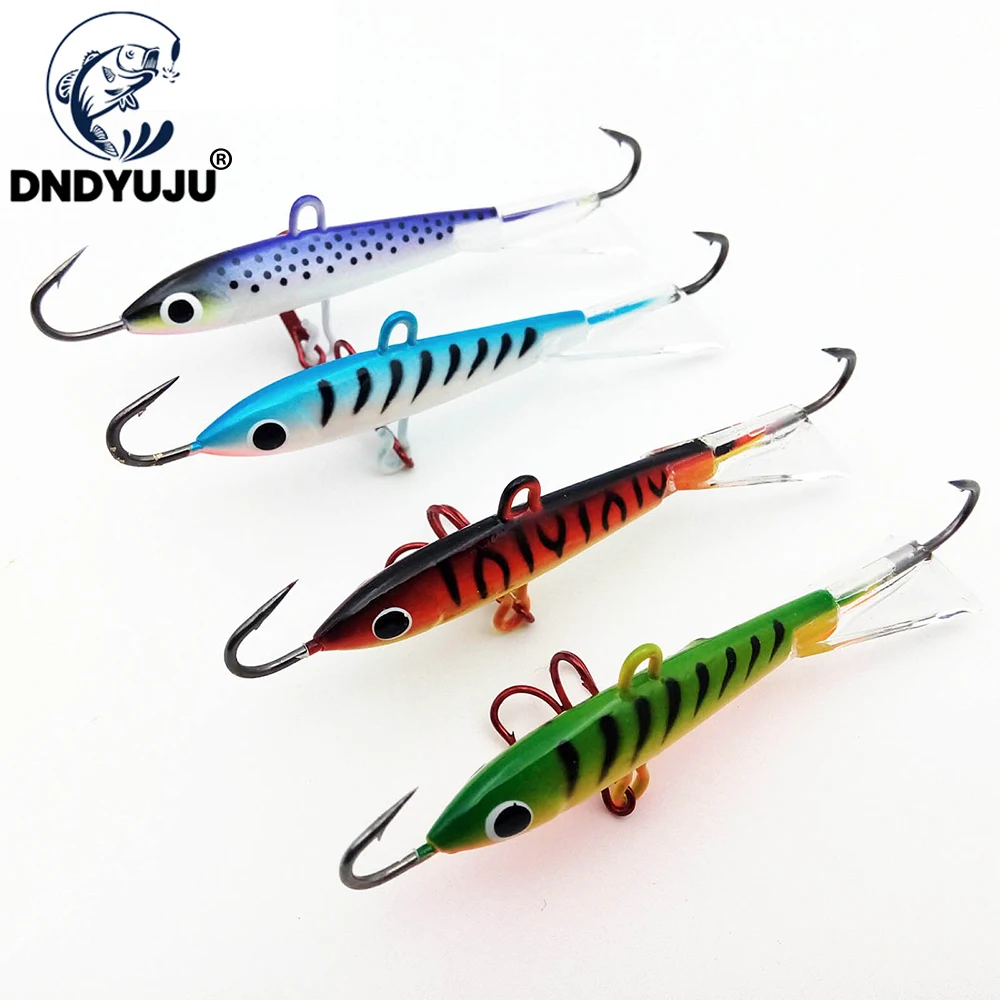 

DNDYUJU 4pcs Winter Ice Fishing Hook Lure Quality Mini Metal Bait Fish 8.3cm 1.8g Lead Head Hook Bait Jigging Fishing Tackle