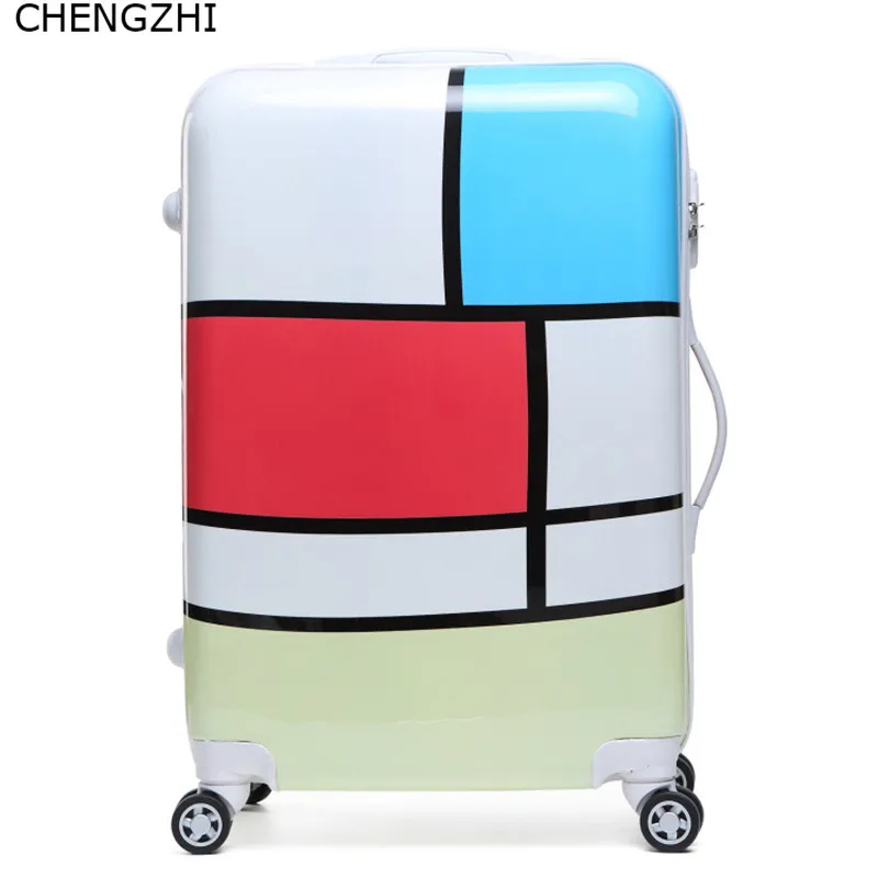 CHENGZHI 2" 22" 2" 26 дюймов милый мультфильм чемодан на колёсиках Spinner студенческий чемодан на колесиках женская сумка для путешествий - Цвет: 6