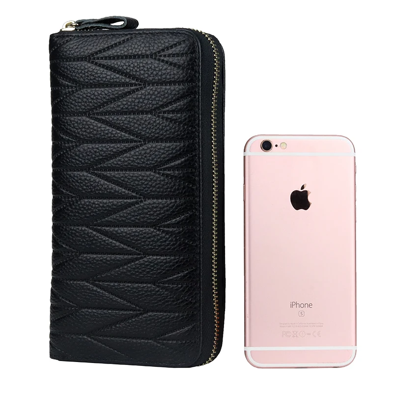 Женский кошелек Длинный на молнии высокое качество кожаный для монет сумка