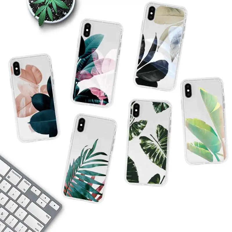 

Tropical Plants Cactus Banana Leaves Phone Case for iPhone 11 12 13 mini pro XS MAX 8 7 6 6S Plus X 5S SE 2020 XR clear case