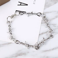 trendy punk hip hop thorns bracelets for women men fashion party jewelry for men women paired bracelet with necklace gifts