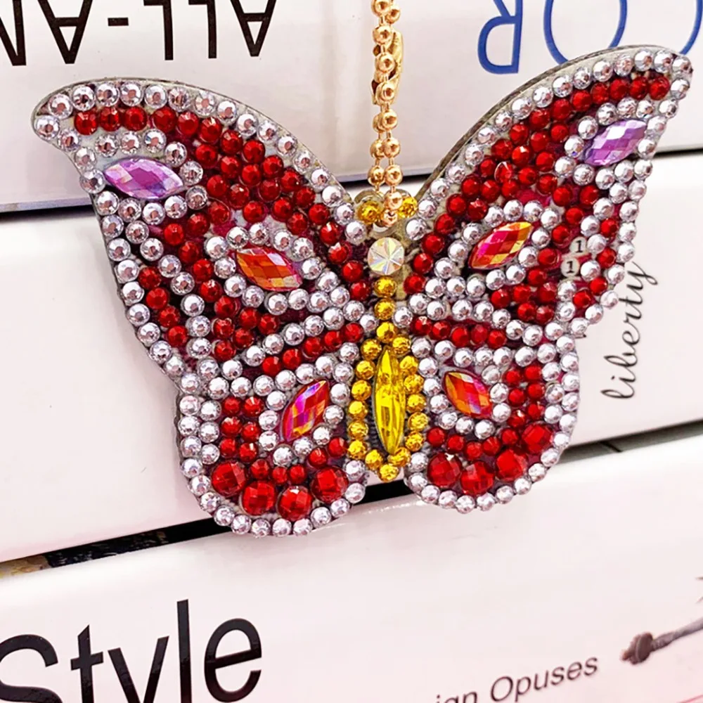 5D DIY Алмазная картина брелок Мода Мультфильм бабочка брелок Мозаика из алмазов руками сумка кулон подарок