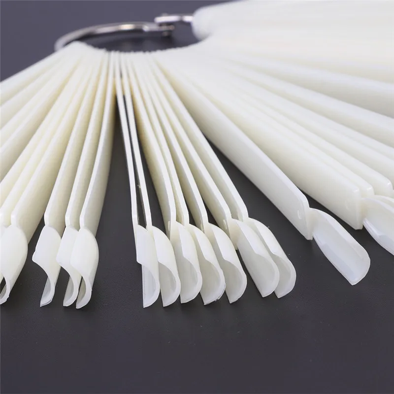 Хит продаж 50x веерообразные натуральные накладные ногти для дизайна ногтей