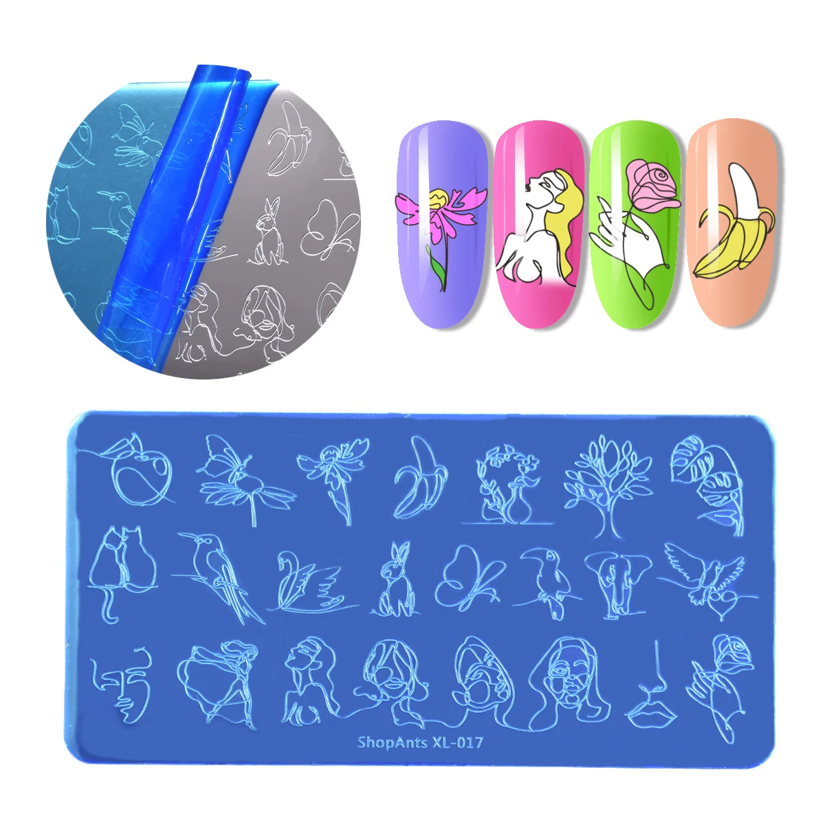 Шаблон для стемпинга ногтей 6 х12 см из нержавеющей стали|Шаблоны дизайна ногтей| |