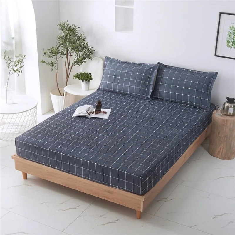 

1pcs Printed Fitted Sheet Mattress Cover Four Corners With Elastic Rubber Anti-Slip Dustproof Bed Sheet Bedding(No Pillowcases)