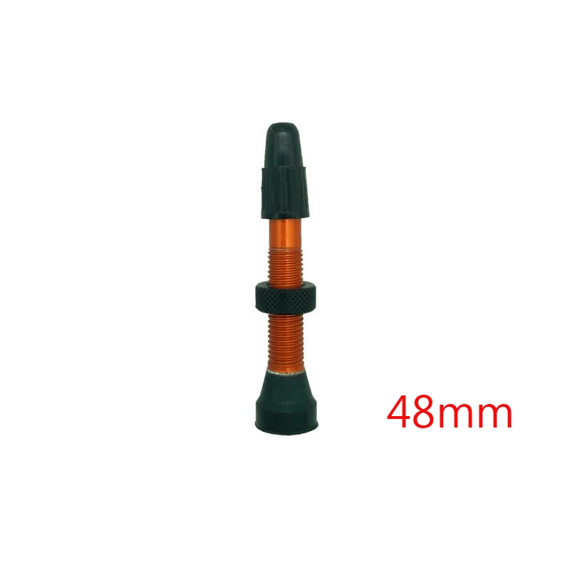 orange 48mm 1 шт. велосипедный клапан для бескамерных шин дорожный велосипед MTB бескамерный Клапан 48 мм 60 мм алюминиевый сплав без трубки presta клапан - Цвет: orange 48mm
