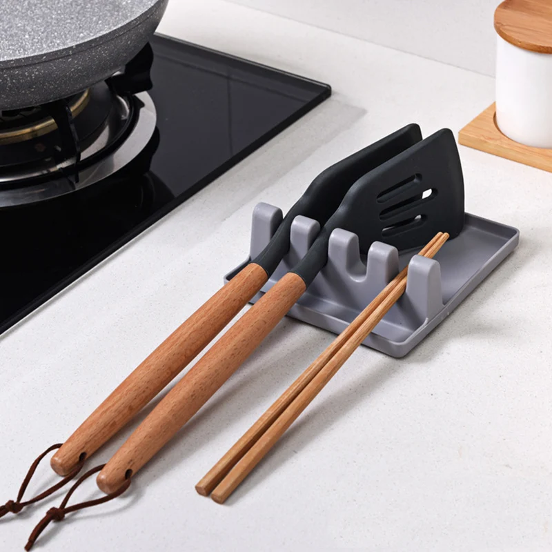 

Kitchen Spoon Holders Cooking Tools Kitchen PP Spoon Rest Utensil Spatula Holder Heat Resistant Storage Shelves Dropshipping