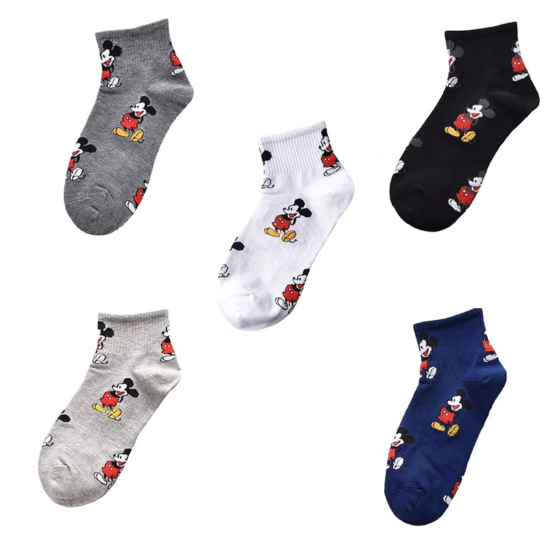 

1 pair New Disney Anime figure Summer thin Mickey Minnie mouse sock Cartoon casual xxx boy and girls Princess socks min White