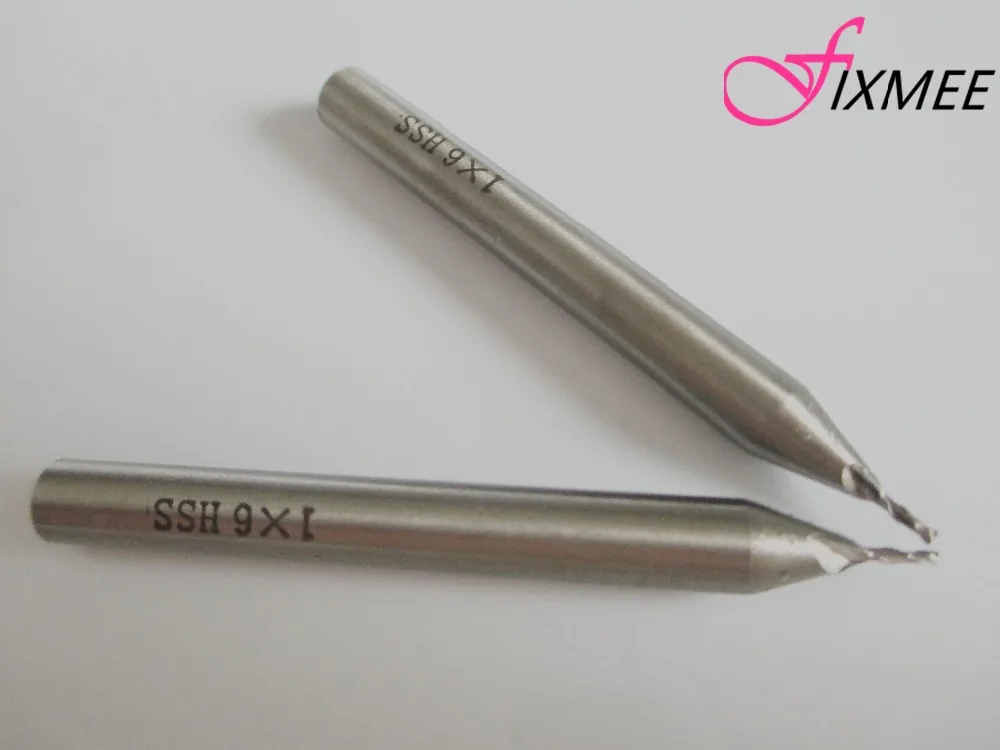 Fixmee New 2pc HSS CNC Straight Shank 2 Flutes 1mm End Mill Milling Cutter for Wood Thin Metal Aluminum Drill Bits 6mm | Инструменты